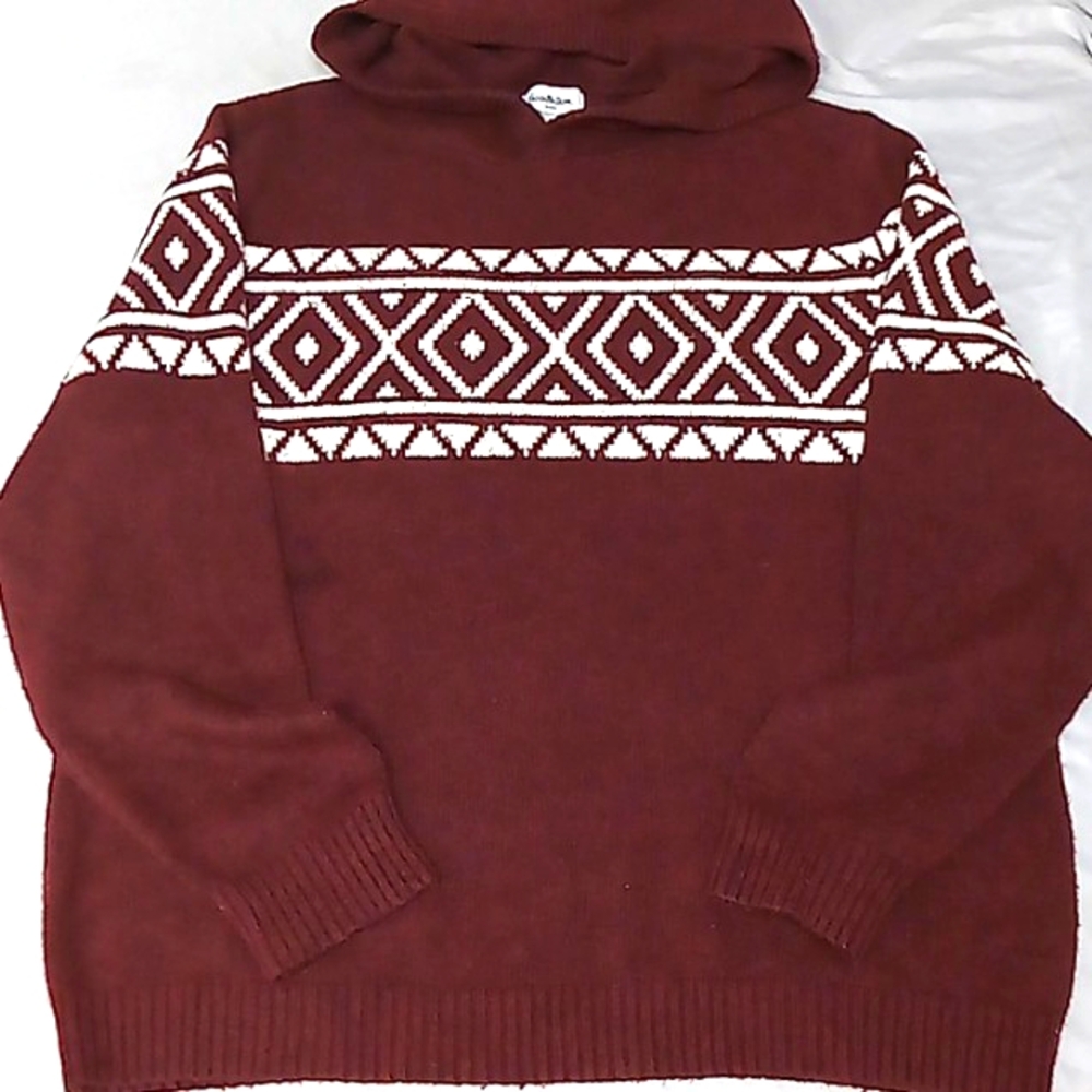 Goodfellow..Sz.L..Hooded Long Sleeve Sweater..Burgundy